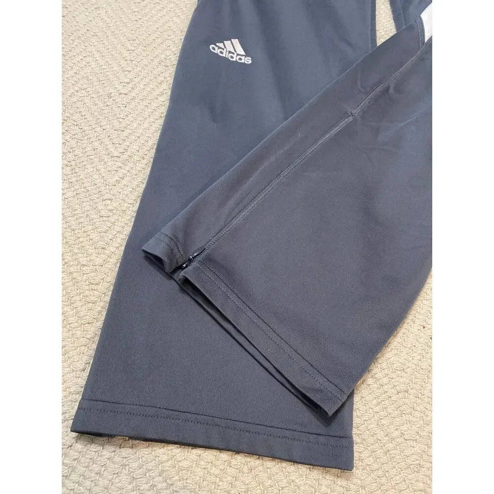 Adidas Mens Climalite Track Pants Gray White Side Stripe Athletic Small AT5294